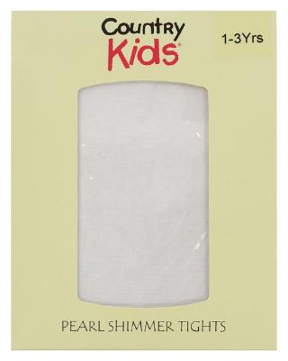 Picture of Country Kids Pearl Shimmer Party Tights - White