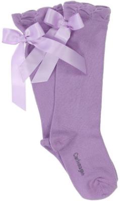 Picture of Carlomagno Socks Satin Bow Knee High - Lilac