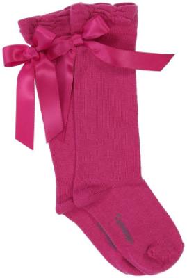 Picture of Carlomagno Socks Satin Bow Knee High - Fuchsia