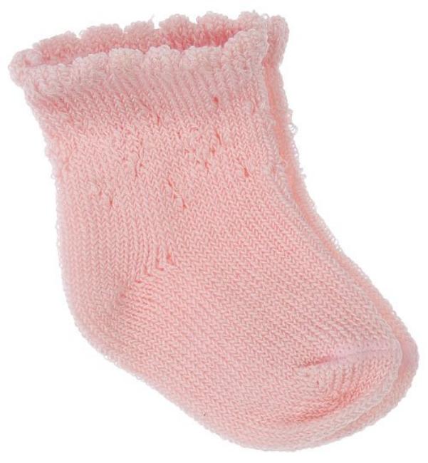 Picture of Carlomagno Socks Newborn Diamond Lace Knit - Pink
