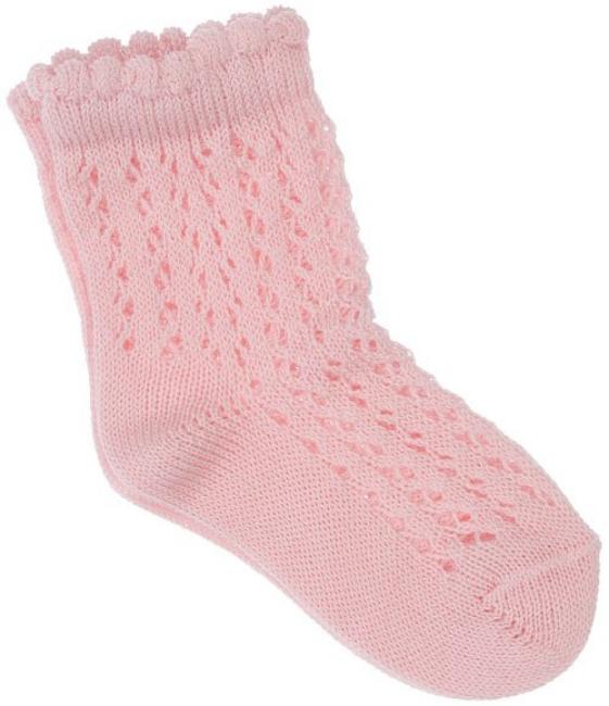 Picture of Carlomagno Socks Diamond Knit Ankle Socks - Rose Pink