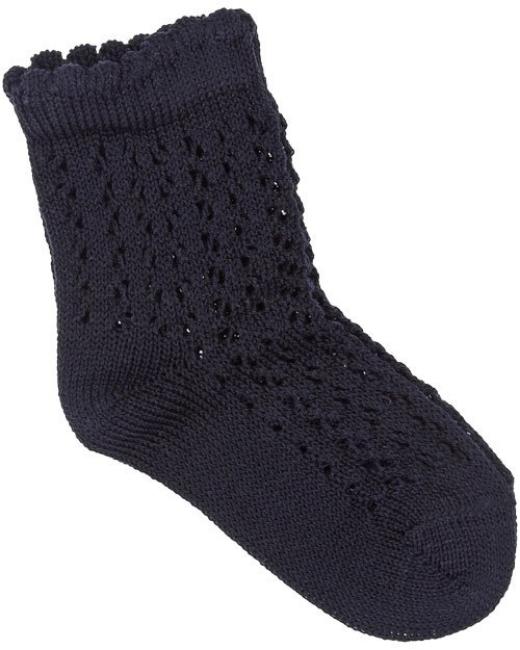 Picture of Carlomagno Socks Diamond Knit Ankle Socks - Navy Blue
