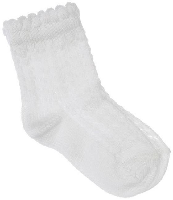 Picture of Carlomagno Socks Diamond Knit Ankle Socks - White