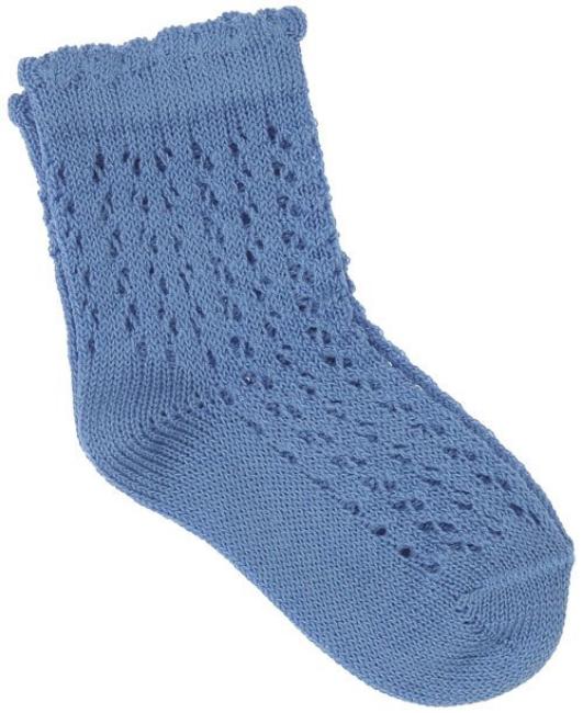 Picture of Carlomagno Socks Diamond Knit Ankle Socks - Azul Blue