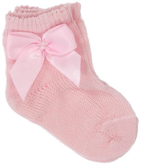 Picture of Carlomagno Socks Satin Bow Ankle Socks - Pink