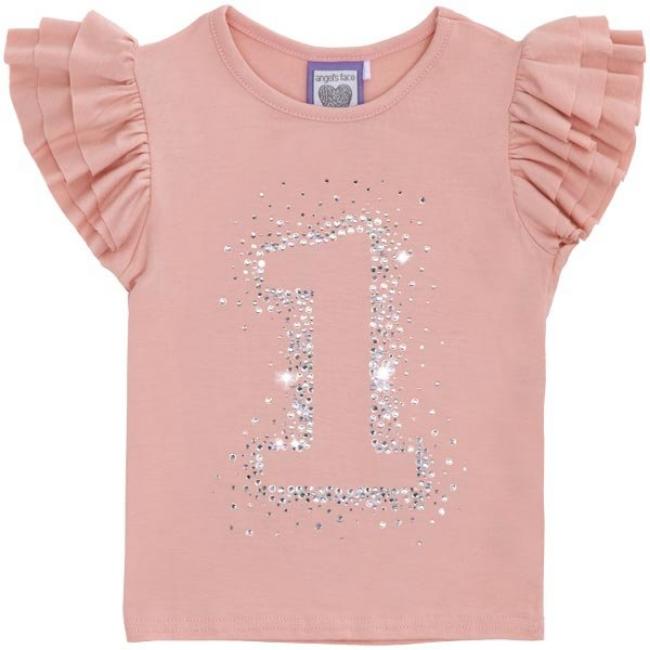 Picture of Angel's Face Birthday Ruffle Top '1' - Rose Pink