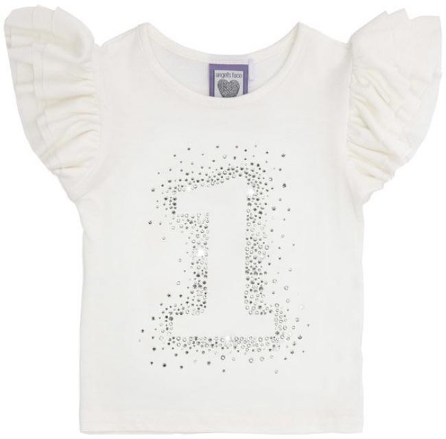 Picture of Angel's Face Birthday Ruffle Top '1' - Cream