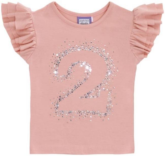 Picture of Angel's Face Birthday Ruffle Top '2' - Rose Pink