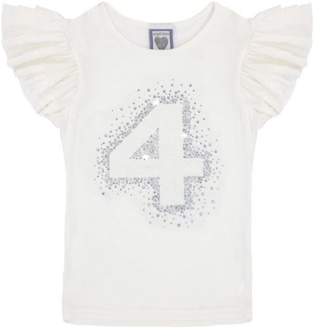 Picture of Angel's Face Birthday Ruffle Top '4' - Cream