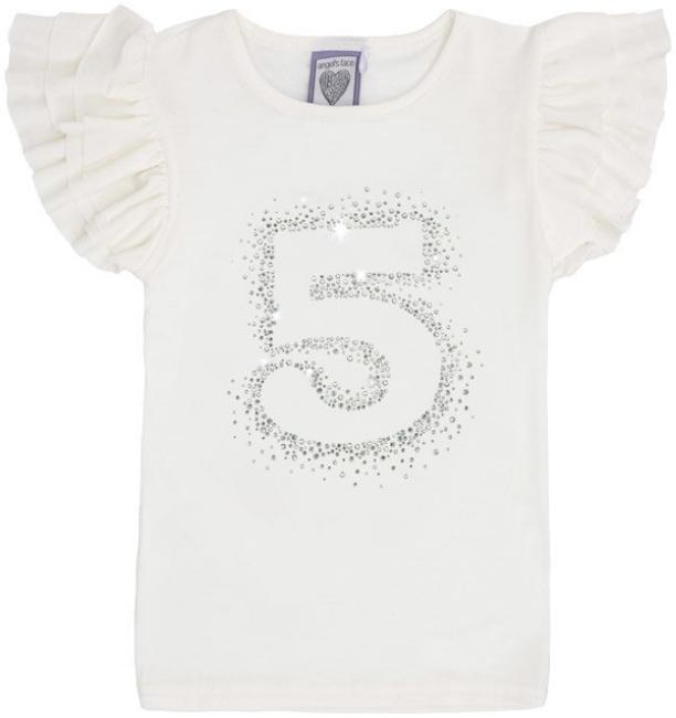 Picture of Angel's Face Birthday Ruffle Top '5' - Cream