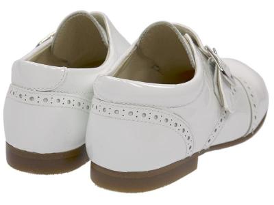 Picture of Panache Unisex Gull Wing Buckle Shoe - White Patent