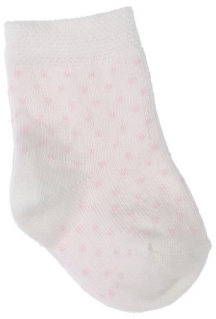 Picture of Carlomagno Socks Newborn Spotty Ankle Socks - White & Pink