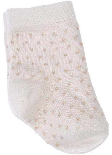 Picture of Carlomagno Socks Newborn Spotty Ankle Socks - White & Beige