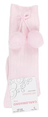 Picture of Carlomagno Socks Big Pom Pom Knee Sock - Rosa Pink