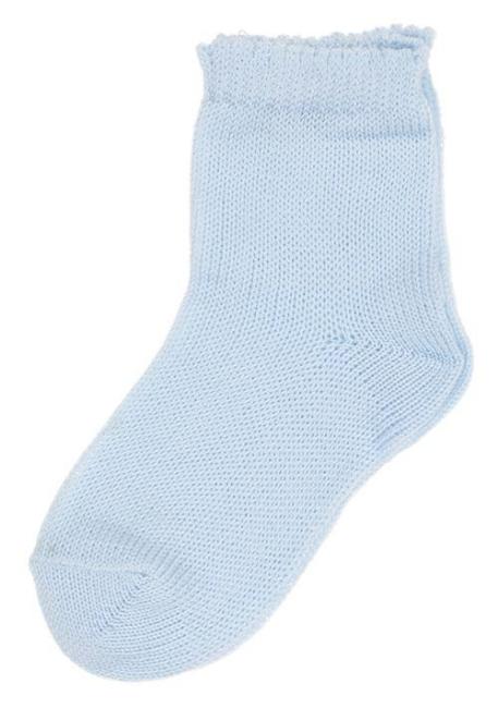 Picture of Carlomagno Socks Plain Ankle Silky Knit - Celeste