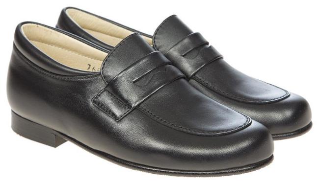 Picture of Panache Max Boys Dressy Loafer - Black Leather