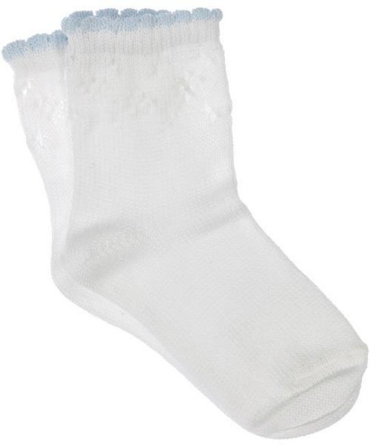 Picture of Carlomagno Ankle Sock White & Blue Edge