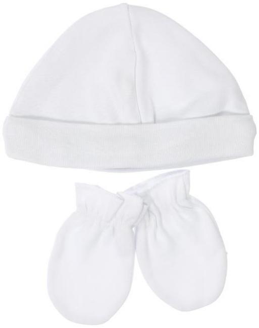 Picture of Carlomagno Cotton Hat & Scratch Mitten Set White
