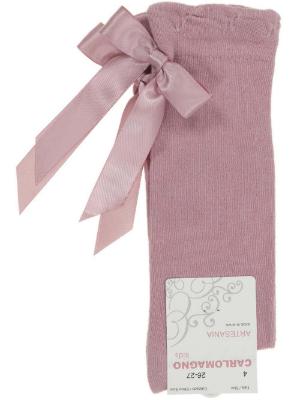 Picture of Carlomagno Socks Satin Bow Knee High - Rosa Palo