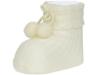 Picture of Carlomagno Socks Newborn Ribbed Pom Pom Ankle Socks - Cream