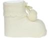 Picture of Carlomagno Socks Newborn Ribbed Pom Pom Ankle Socks - Cream
