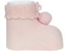 Picture of Carlomagno Socks Newborn Ribbed Pom Pom Ankle Socks - Pink