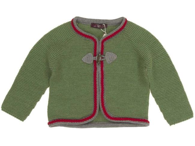 Picture of Loan Bor Boys Knitted Cardigan - Green & Red