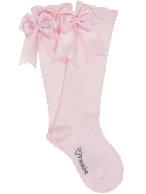 Picture of Carlomagno Socks Large Double Back Satin Bow - Rose Pink