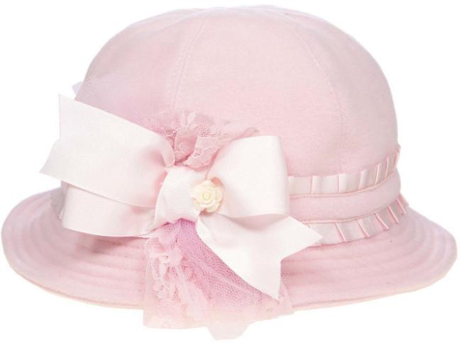 Picture of Piccola Speranza Grosgrain Ruffle Hat With Large Bow - Pink
