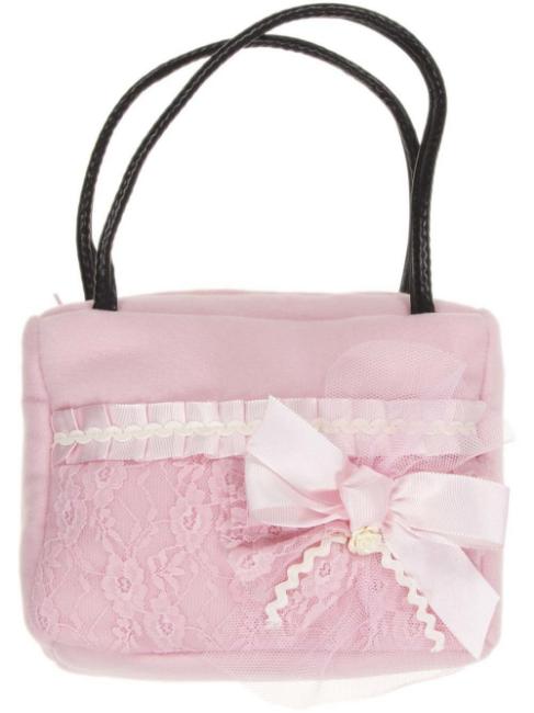 Picture of Piccola Speranza Grosgrain Ruffle & Lace Bag - Pink