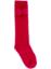 Picture of Carlomagno Socks Big Pom Pom Plain Knee Sock - Red