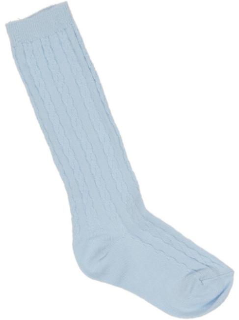 Picture of Carlomagno Socks Cable Knee High Sock Celeste Blue