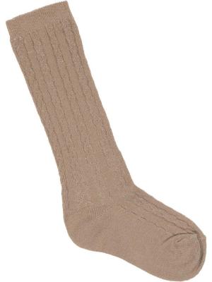 Picture of Carlomagno Socks Cable Knee High Sock Camel