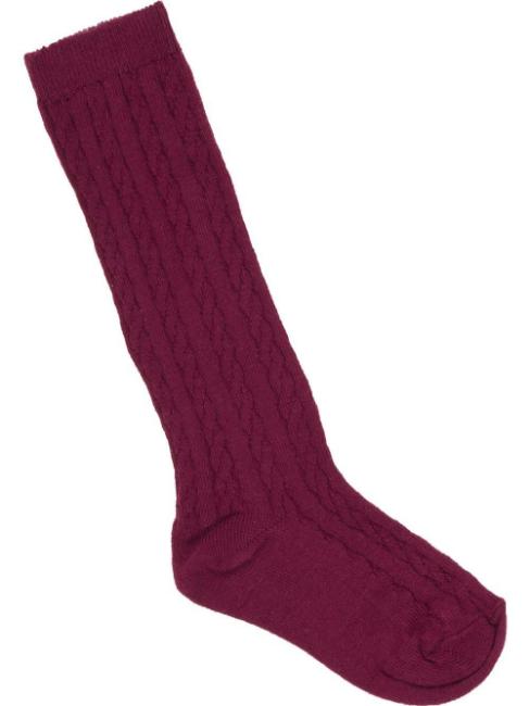 Picture of Carlomagno Socks Cable Knee High Sock Burgundy