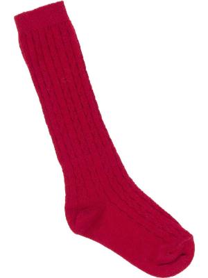 Picture of Carlomagno Socks Cable Knee High Sock Red