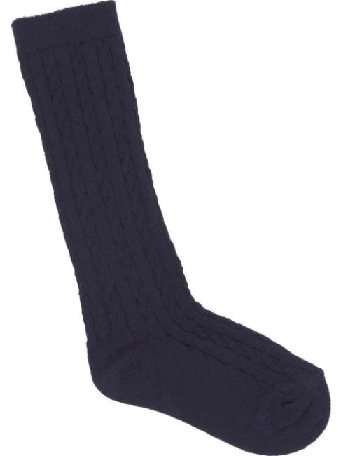 Picture of Carlomagno Socks Cable Knee High Sock Navy