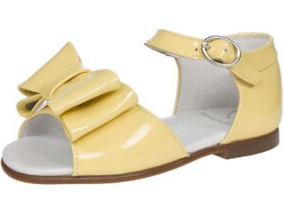 Picture of Panache Bunty Big Bow Girls Sandal - Canary Yellow Patent