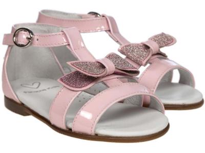 Picture of Panache Girls Glitter Bow Sandal Strawberry Pink
