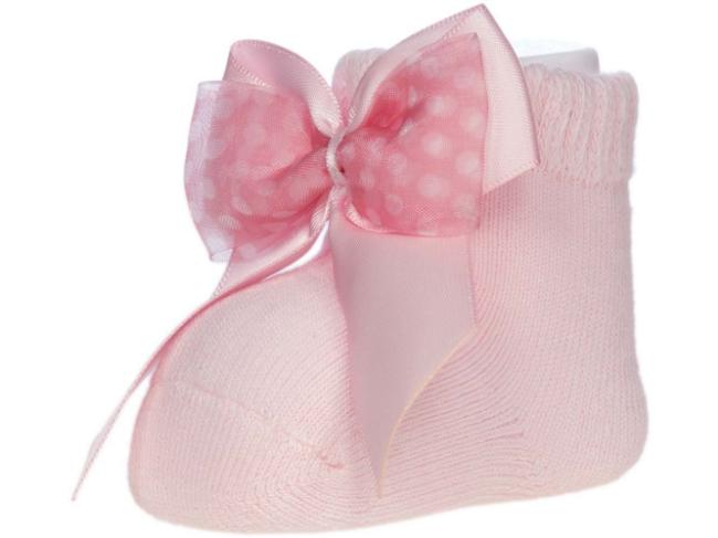 Picture of Dorian Gray Socks Polka Dot Bow Baby Sock Pink