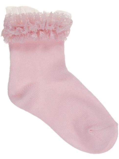 Picture of Dorian Gray Socks Tulle And Lace Ruffle Ankle Sock Pink