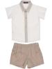 Picture of Loan Bor Boys Shirt And Shorts Set Beige Cream