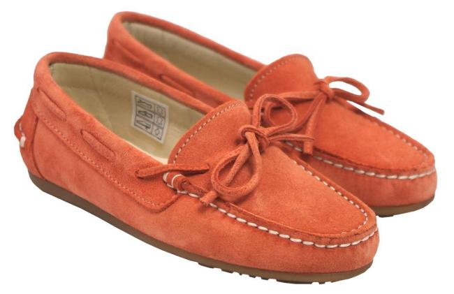 Picture of Panache Boys Lace Moccasin Burnt Orange Suede