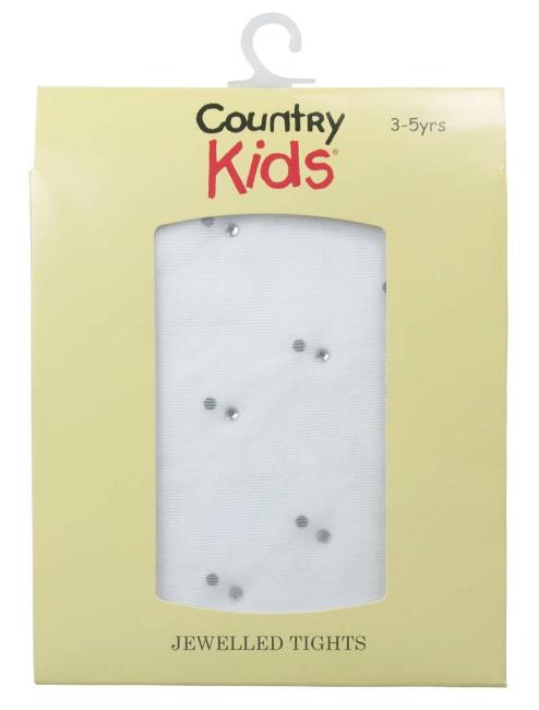 Picture of Country Kids Scattered Diamond Tights White