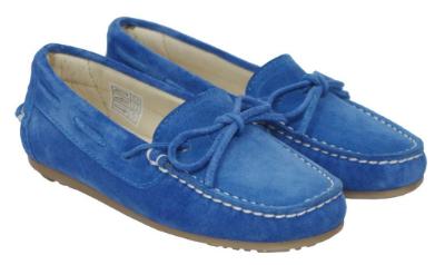 Picture of Panache Boys Lace Moccasin Bali Blue Suede