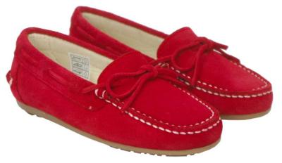 Picture of Panache Boys Lace Moccasin Red Suede