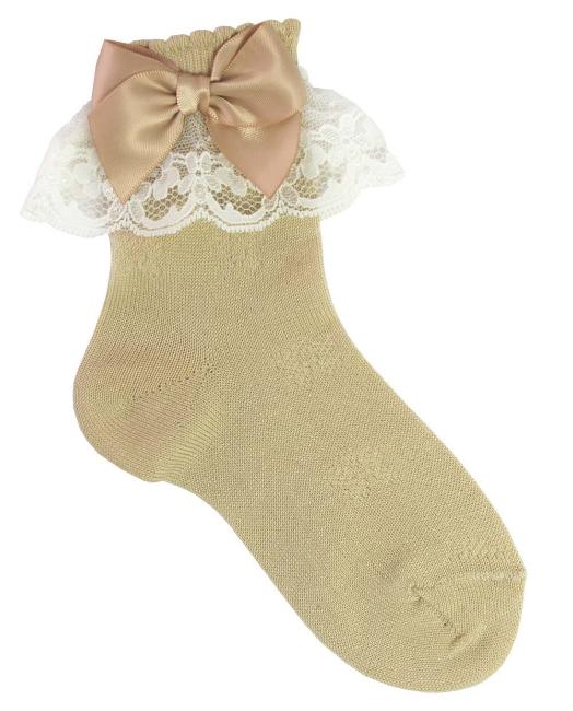 Picture of Carlomagno Socks Lace Cuff Satin Bow Ankle Sock Arena