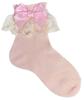Picture of Carlomagno Socks Lace Cuff Satin Bow Ankle Sock Rose Pink