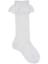 Picture of Carlomagno Socks Lace Cuff Satin Bow Knee Sock - White