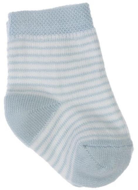 Picture of Carlomagno Socks Newborn Stripe Ankle Socks - Pale Blue & White
