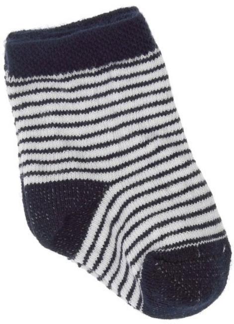 Picture of Carlomagno Socks Newborn Stripe Ankle Socks - Navy & White